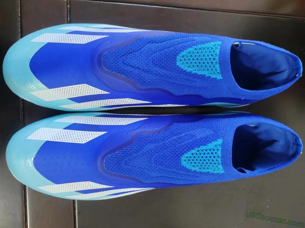 Adidas X Crazyfast.1 Laceless FG Firm Ground Soccer Cleats - Blue/White/Gold
