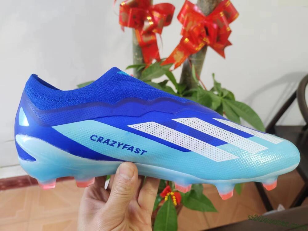 Adidas X Crazyfast.1 Laceless FG Firm Ground Soccer Cleats - Blue/White/Gold