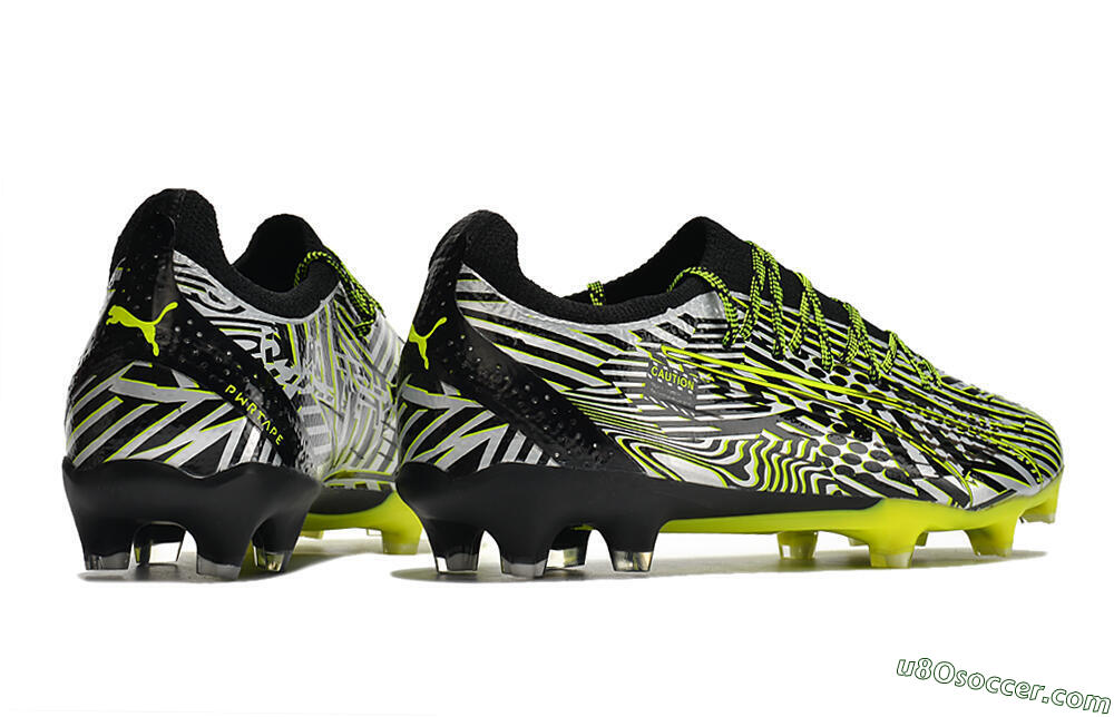 Puma Ultra Ultimate FG Firm Ground Soccer Cleats - White/Black/Green 6