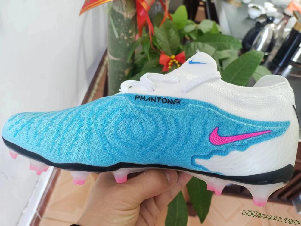 Nike Phantom GX Elite FG Firm Ground Soccer Cleats - Blue/White/Pink