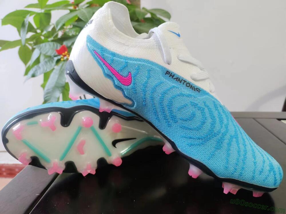 Nike Phantom GX Elite FG Firm Ground Soccer Cleats - Blue/White/Pink