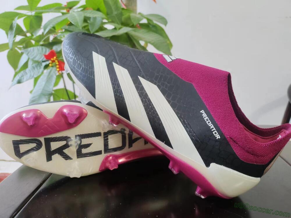 Adidas Predator Accuracy+ FG Firm Ground Soccer Cleats - Black/White/Pink