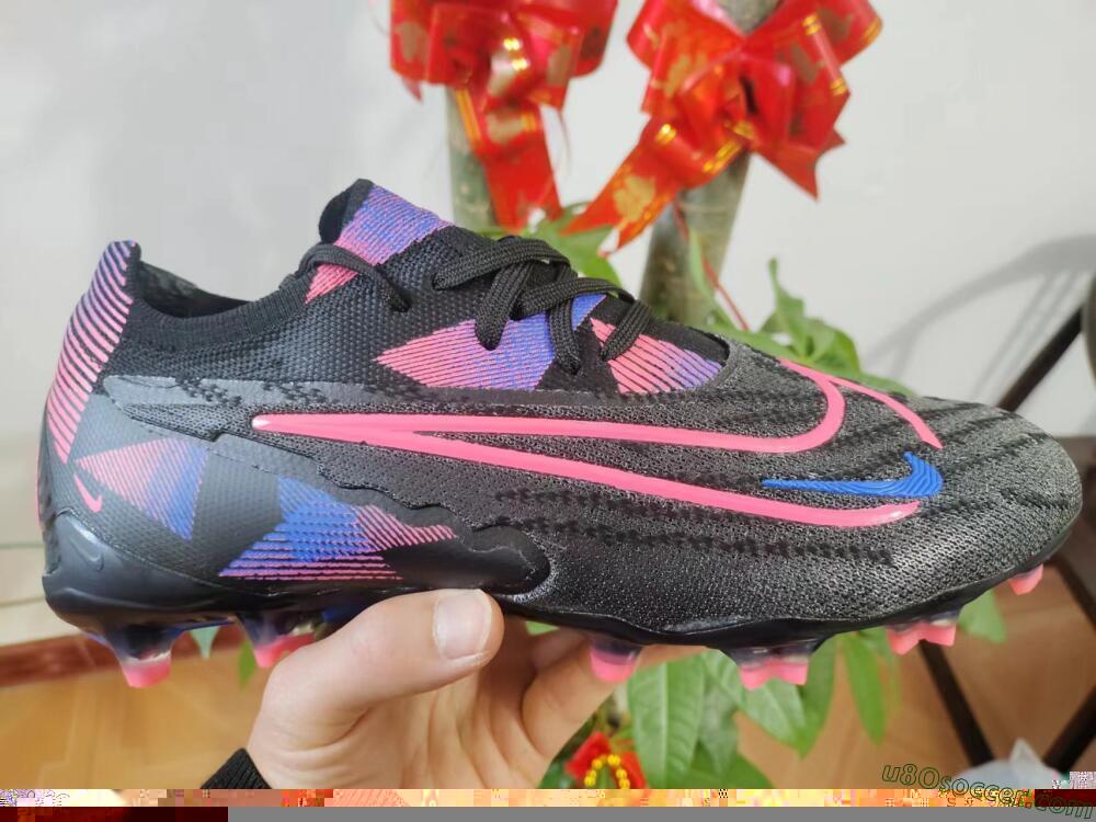 Nike Phantom GX Elite FG Firm Ground Soccer Cleats - Black/Pink/Blue