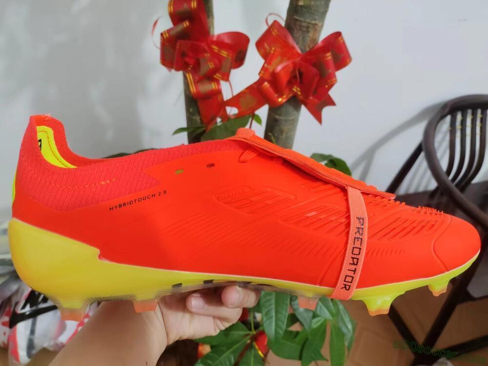 Adidas Predator Elite Foldover Tongue FG Firm Ground Soccer Cleats - Red/Black/Yellow