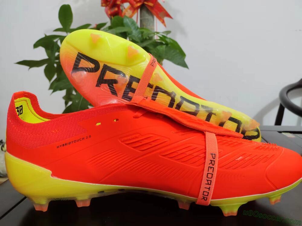 Adidas Predator Elite Foldover Tongue FG Firm Ground Soccer Cleats - Red/Black/Yellow