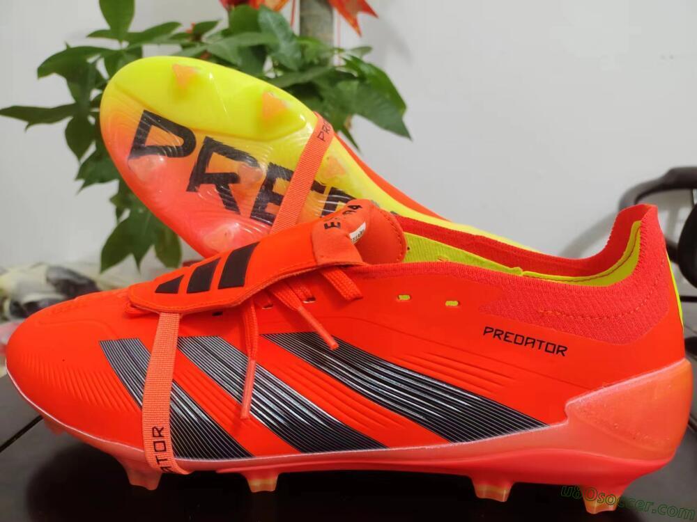 Adidas Predator Elite Foldover Tongue FG Firm Ground Soccer Cleats - Red/Black/Yellow