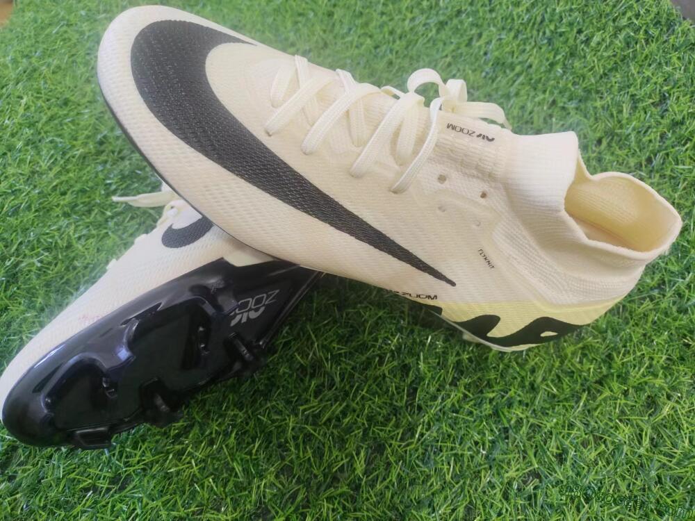Nike Air Zoom Mercurial Superfly 9 Elite FG Firm Ground Soccer Cleats - Beige/Black