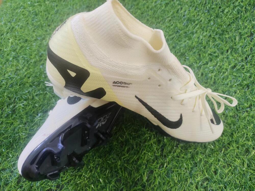 Nike Air Zoom Mercurial Superfly 9 Elite FG Firm Ground Soccer Cleats - Beige/Black