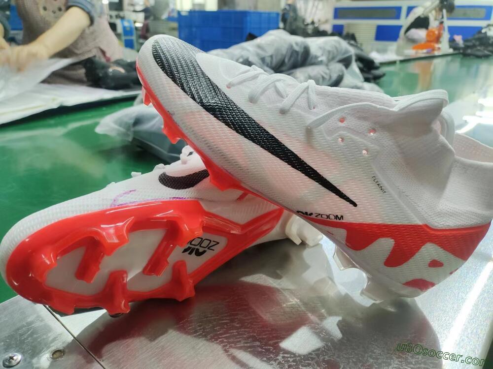 Nike Air Zoom Mercurial Superfly 9 Elite FG Firm Ground Soccer Cleats - White/Black/Red