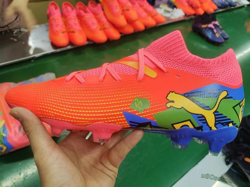 Puma Future Ultimate FG Firm Ground Soccer Cleats - Red/Blue/Yellow