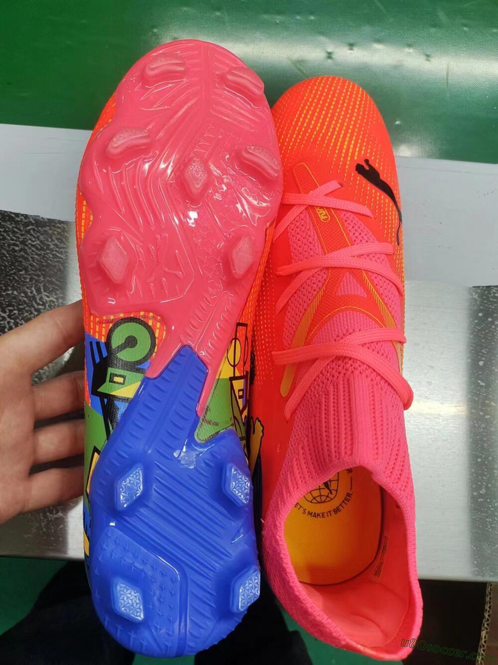 Puma Future Ultimate FG Firm Ground Soccer Cleats - Red/Blue/Yellow