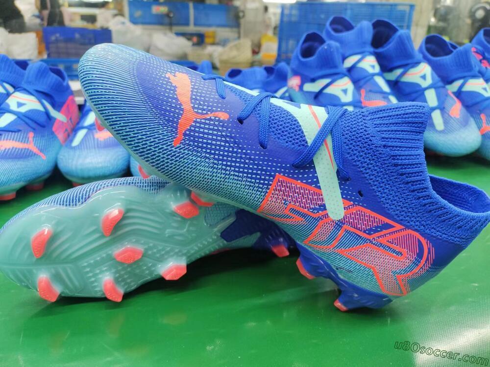 Puma Future Ultimate FG Firm Ground Soccer Cleats - Jade/Blue/Red