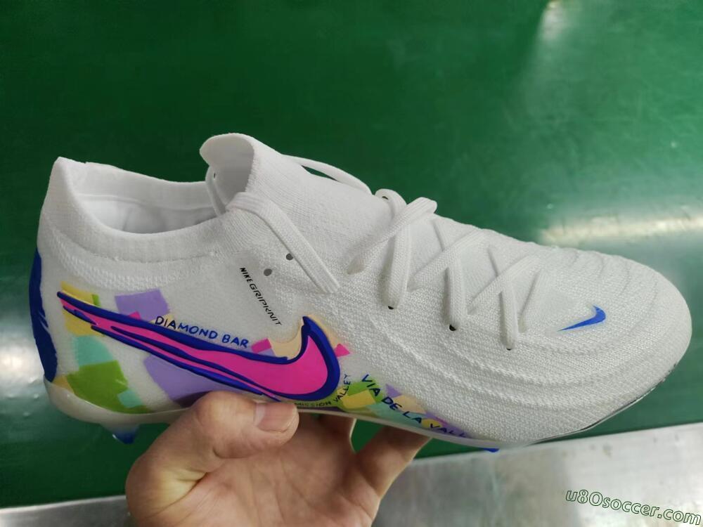 Nike Phantom Luna Elite NU FG Firm Ground Soccer Cleats - Beige/Blue/Yellow/Pink