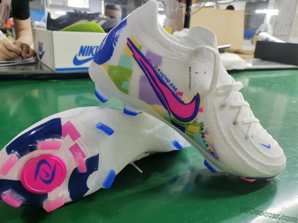 Nike Phantom Luna Elite NU FG Firm Ground Soccer Cleats - Beige/Blue/Yellow/Pink