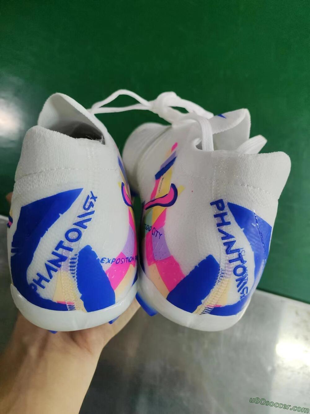 Nike Phantom Luna Elite NU FG Firm Ground Soccer Cleats - Beige/Blue/Yellow/Pink