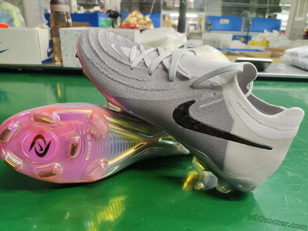 Nike Phantom Luna Elite NU FG Firm Ground Soccer Cleats - Grey/Black/Blue
