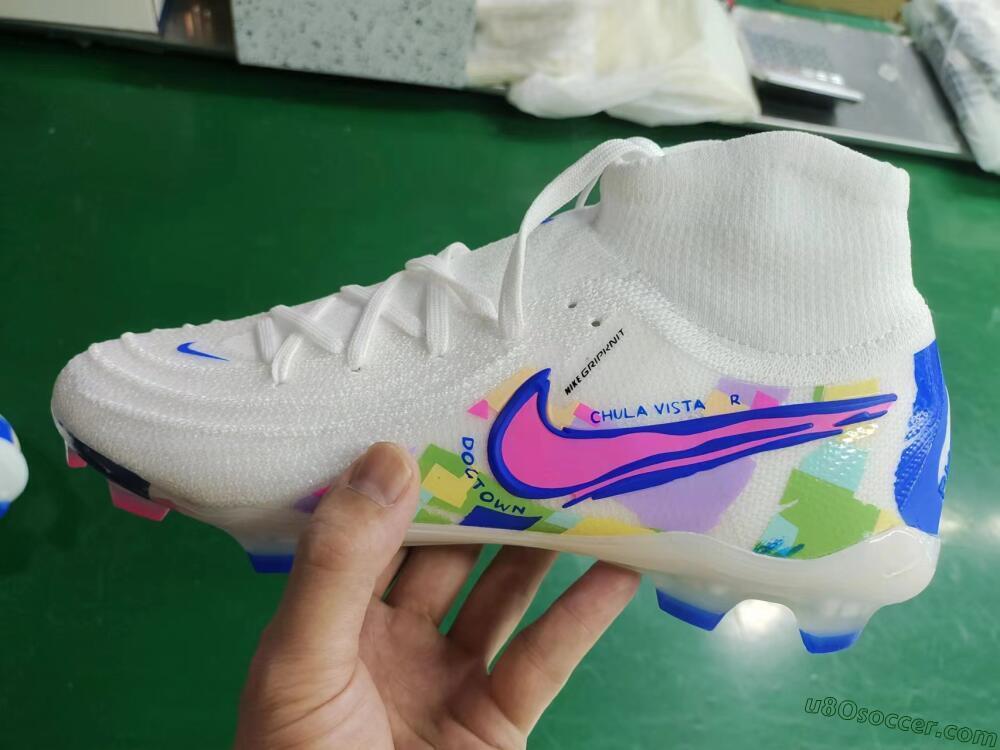 Nike Phantom Luna Elite NU FG Firm Ground Soccer Cleats - Beige/Blue/Yellow/Pink