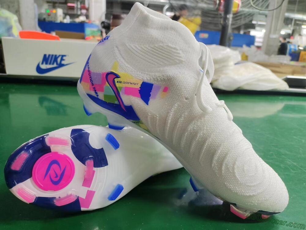 Nike Phantom Luna Elite NU FG Firm Ground Soccer Cleats - Beige/Blue/Yellow/Pink