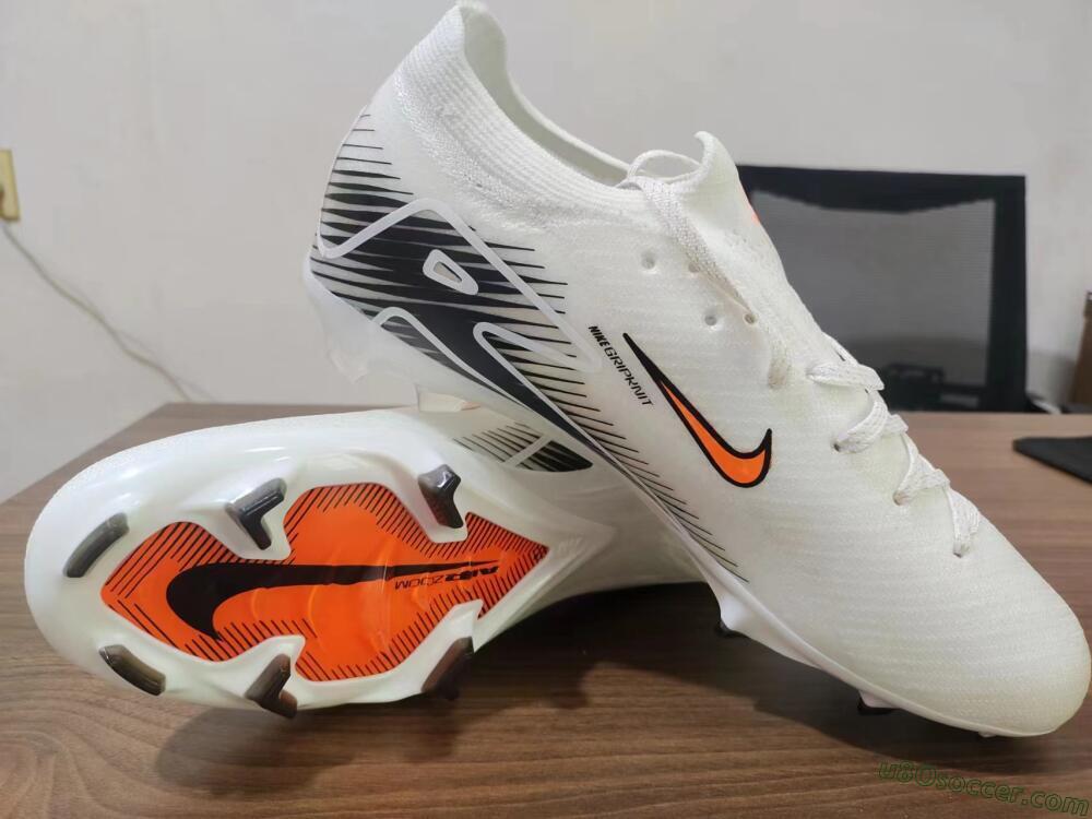 Nike Air Zoom Mercurial Vapor 16 Elite FG Firm Ground Soccer Cleats - White/Orange/Black