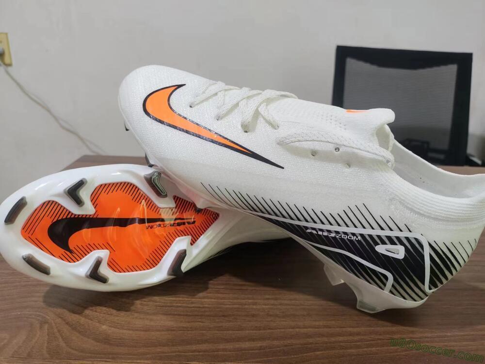 Nike Air Zoom Mercurial Vapor 16 Elite FG Firm Ground Soccer Cleats - White/Orange/Black