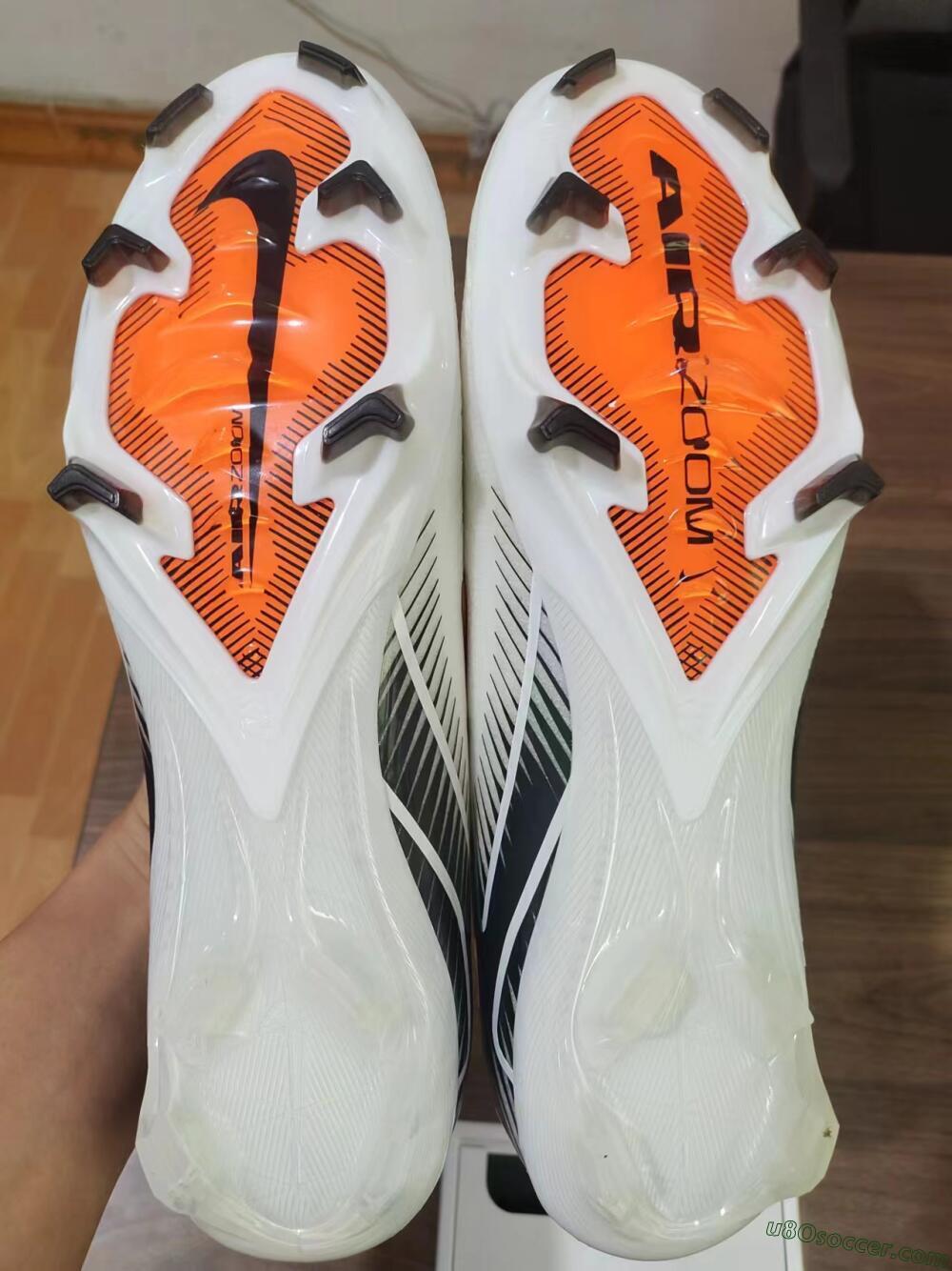 Nike Air Zoom Mercurial Vapor 16 Elite FG Firm Ground Soccer Cleats - White/Orange/Black