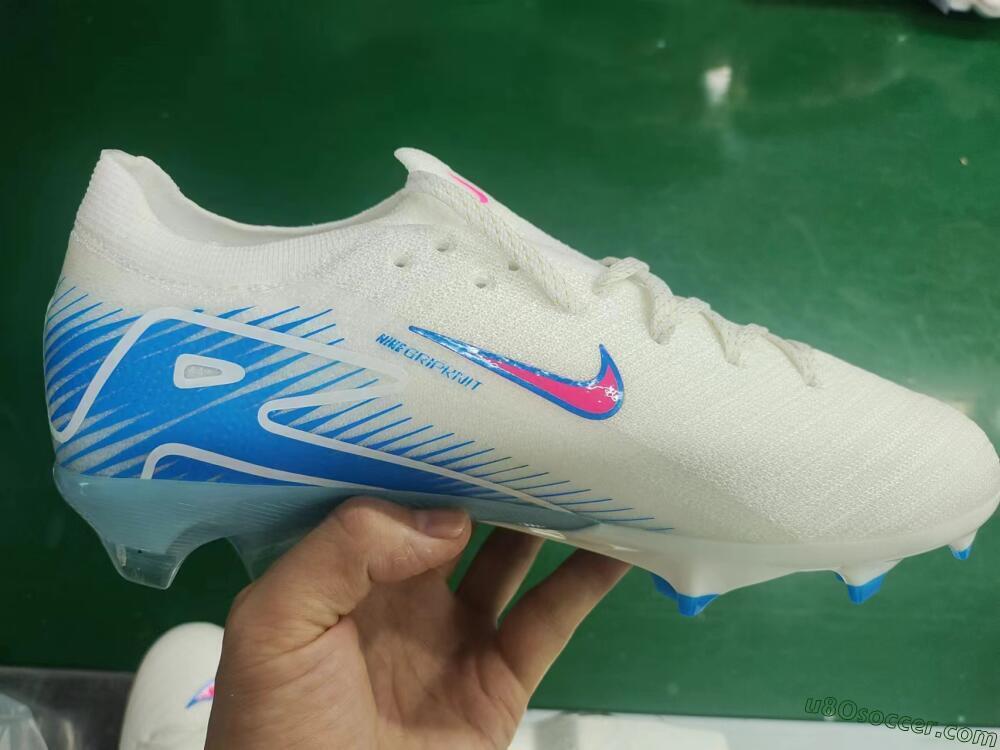 Nike Air Zoom Mercurial Vapor 16 Elite FG Firm Ground Soccer Cleats - White/Pink/Blue