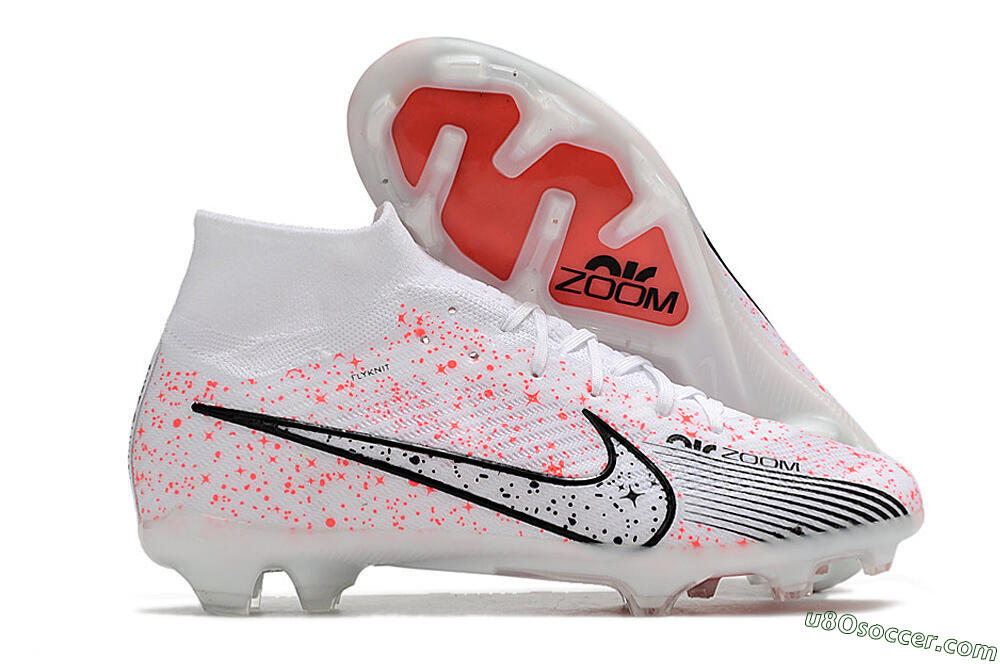 Nike Air Zoom Mercurial Superfly 9 Elite FG Firm Ground Soccer Cleats - White/Pink/Black 1