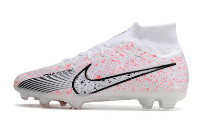 Nike Air Zoom Mercurial Superfly 9 Elite FG Firm Ground Soccer Cleats - White/Pink/Black