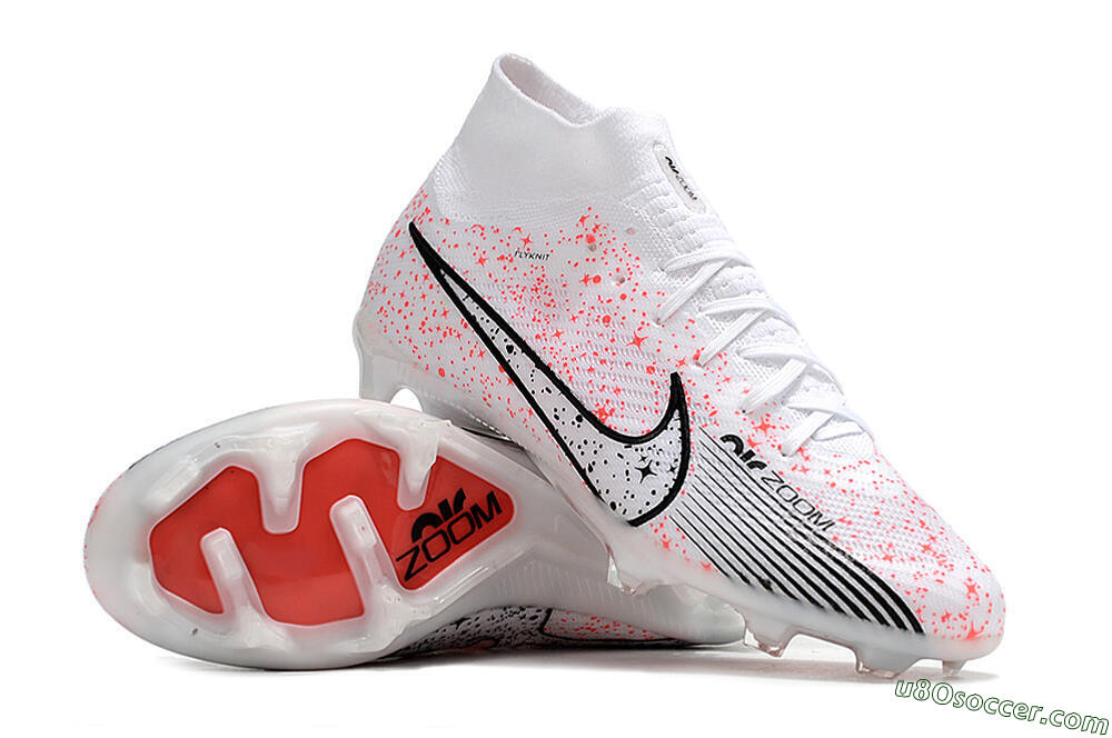 Nike Air Zoom Mercurial Superfly 9 Elite FG Firm Ground Soccer Cleats - White/Pink/Black 3
