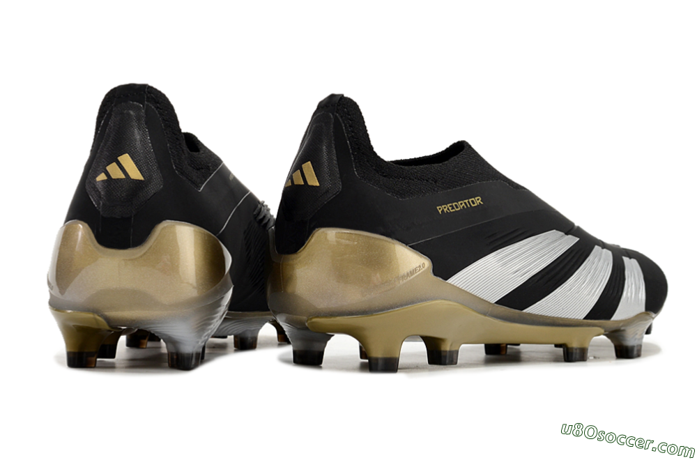 Adidas Predator Accuracy+ FG Firm Ground Soccer Cleats - Black/White/Gold 6