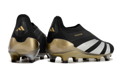 Adidas Predator Accuracy+ FG Firm Ground Soccer Cleats - Black/White/Gold