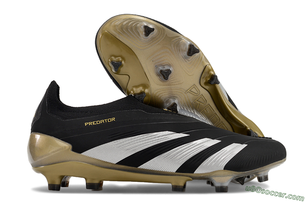 Adidas Predator Accuracy+ FG Firm Ground Soccer Cleats - Black/White/Gold 1