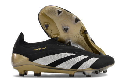 Adidas Predator Accuracy+ FG Firm Ground Soccer Cleats - Black/White/Gold