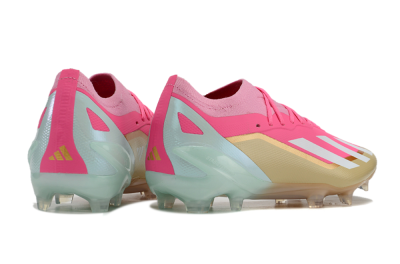 Adidas X 23 Crazyfast.1 FG Firm Ground Soccer Cleats - Pink/White/Gold/Jade
