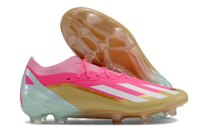 Adidas X 23 Crazyfast.1 FG Firm Ground Soccer Cleats - Pink/White/Gold/Jade