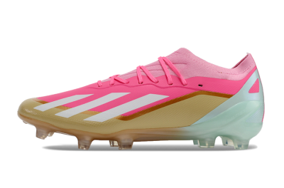 Adidas X 23 Crazyfast.1 FG Firm Ground Soccer Cleats - Pink/White/Gold/Jade