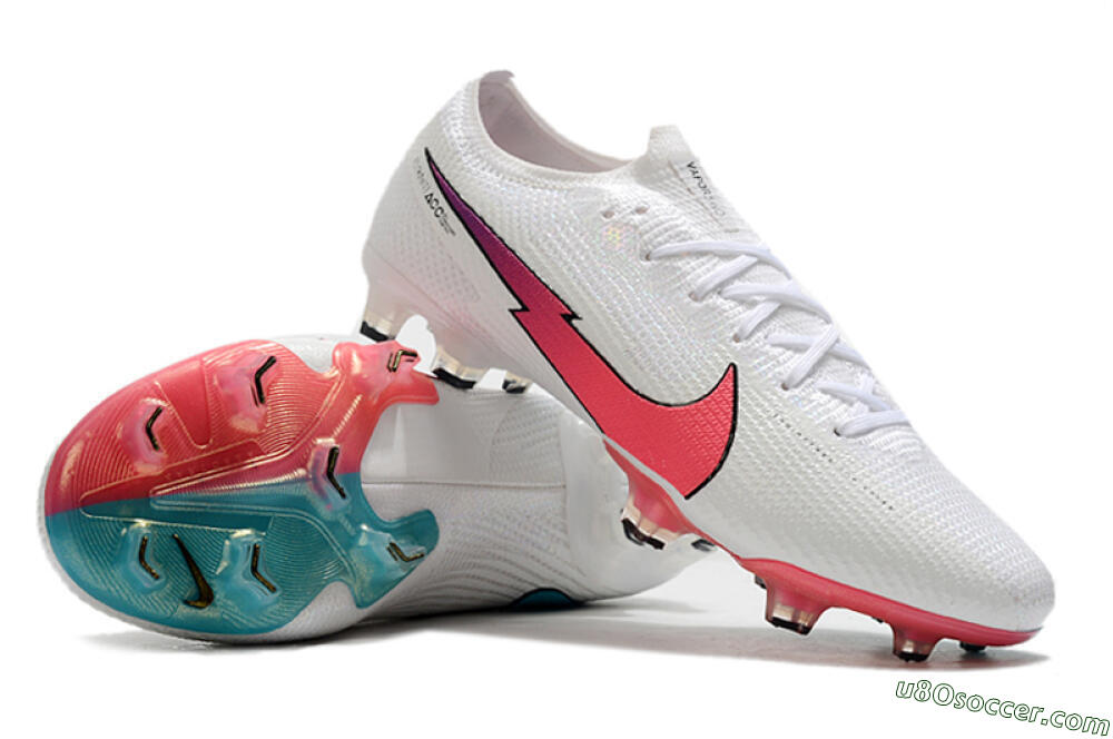 Nike Air Zoom Mercurial Vapor 13 Elite FG Firm Ground Soccer Cleats - White/Red/Blue 4