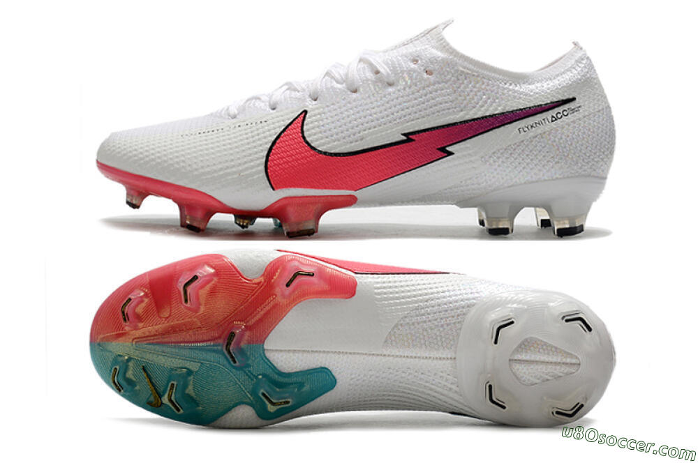 Nike Air Zoom Mercurial Vapor 13 Elite FG Firm Ground Soccer Cleats - White/Red/Blue 0