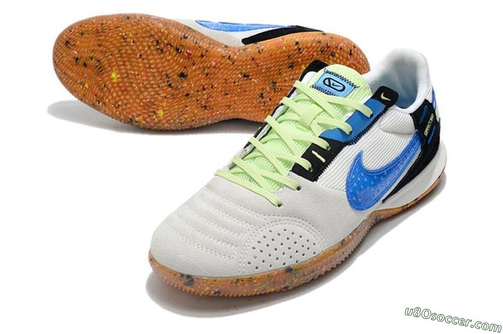 Nike Street Gato IC Indoor & Futsal Soccer Shoes - Grey/White/Blue 3