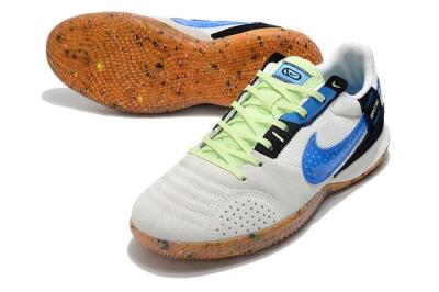 Nike Street Gato IC Indoor & Futsal Soccer Shoes - Grey/White/Blue