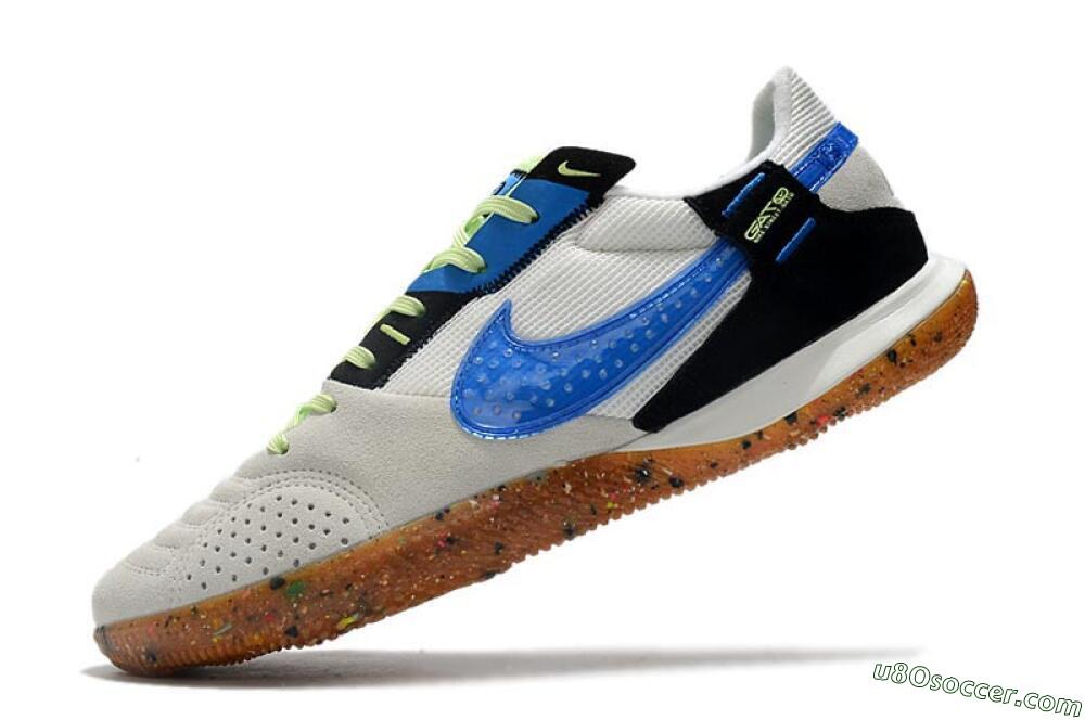 Nike Street Gato IC Indoor & Futsal Soccer Shoes - Grey/White/Blue 5