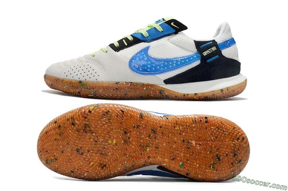 Nike Street Gato IC Indoor & Futsal Soccer Shoes - Grey/White/Blue 0