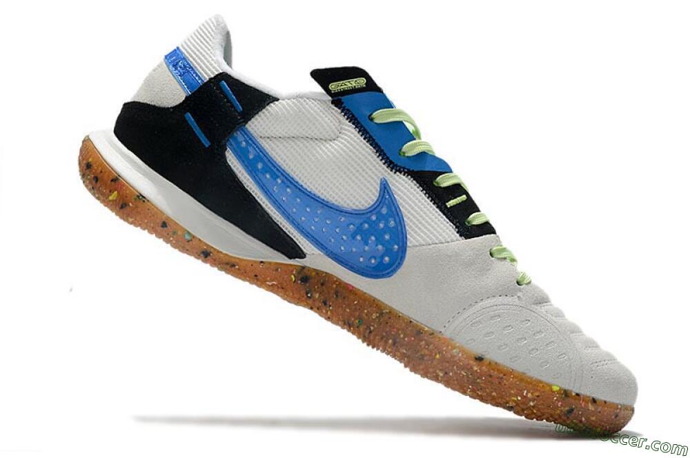 Nike Street Gato IC Indoor & Futsal Soccer Shoes - Grey/White/Blue 4