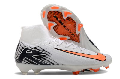 Nike Air Zoom Mercurial Superfly 10 Elite FG Firm Ground Soccer Cleats - White/Orange/Black