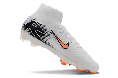Nike Air Zoom Mercurial Superfly 10 Elite FG Firm Ground Soccer Cleats - White/Orange/Black