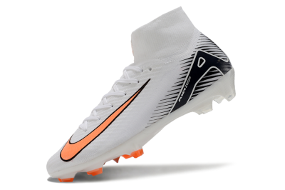 Nike Air Zoom Mercurial Superfly 10 Elite FG Firm Ground Soccer Cleats - White/Orange/Black