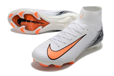 Nike Air Zoom Mercurial Superfly 10 Elite FG Firm Ground Soccer Cleats - White/Orange/Black