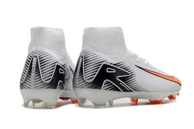 Nike Air Zoom Mercurial Superfly 10 Elite FG Firm Ground Soccer Cleats - White/Orange/Black