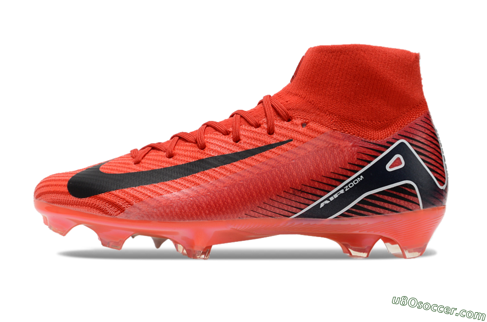 Nike Air Zoom Mercurial Superfly 10 Elite FG Firm Ground Soccer Cleats - Red/Black/White 2