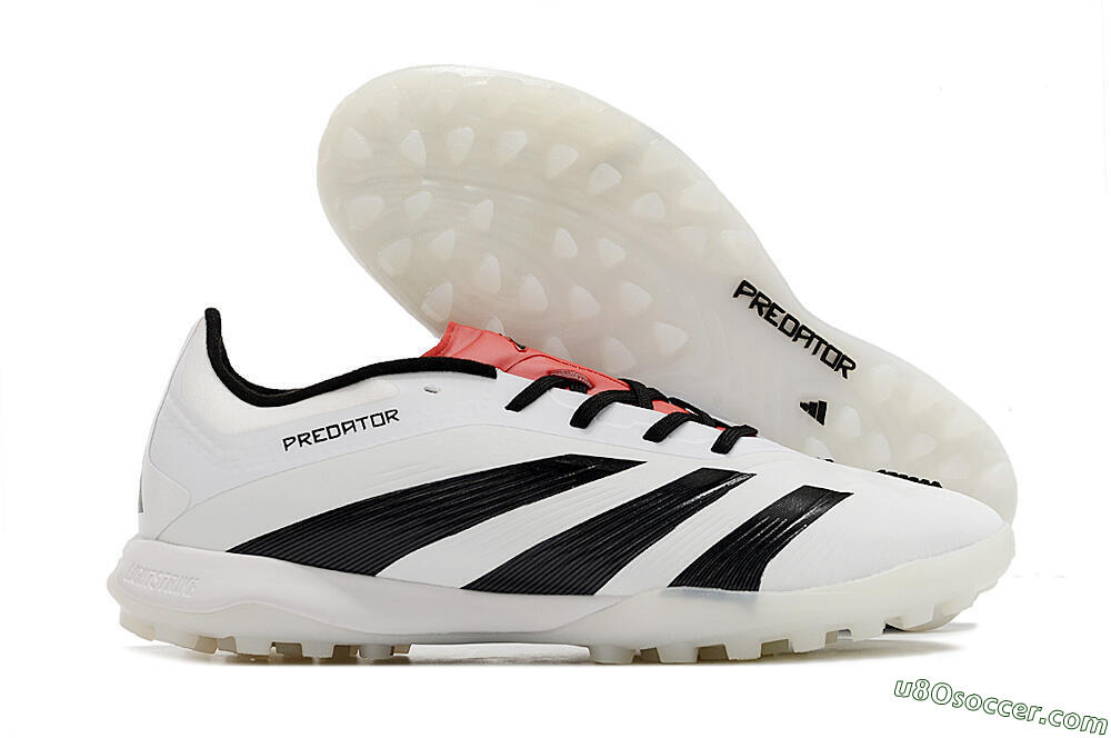 Adidas Predator 24 Elite TF Artificial Turf Soccer Shoes - White/Black/Red 1